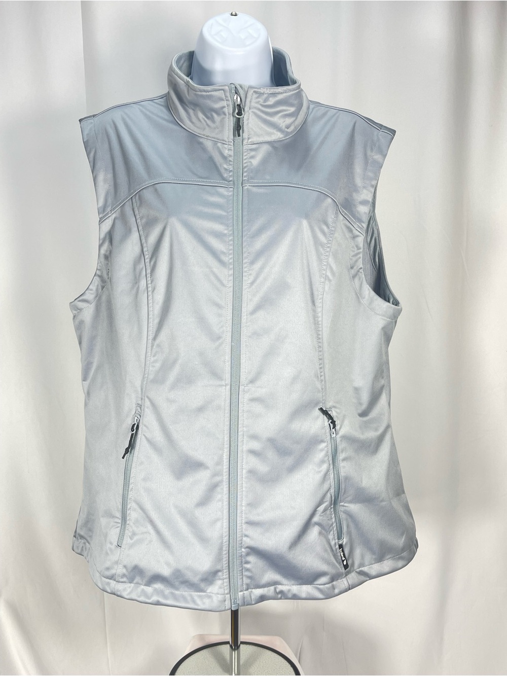 Baleaf Light Gray Women's Sleeveless Zip Golf Performance Vest w/intern pockets